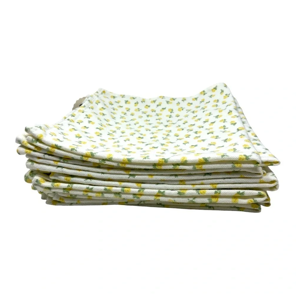 Waverly Garden Room Table Linen Yellow Flowers Lot of 4 (17 x17”)